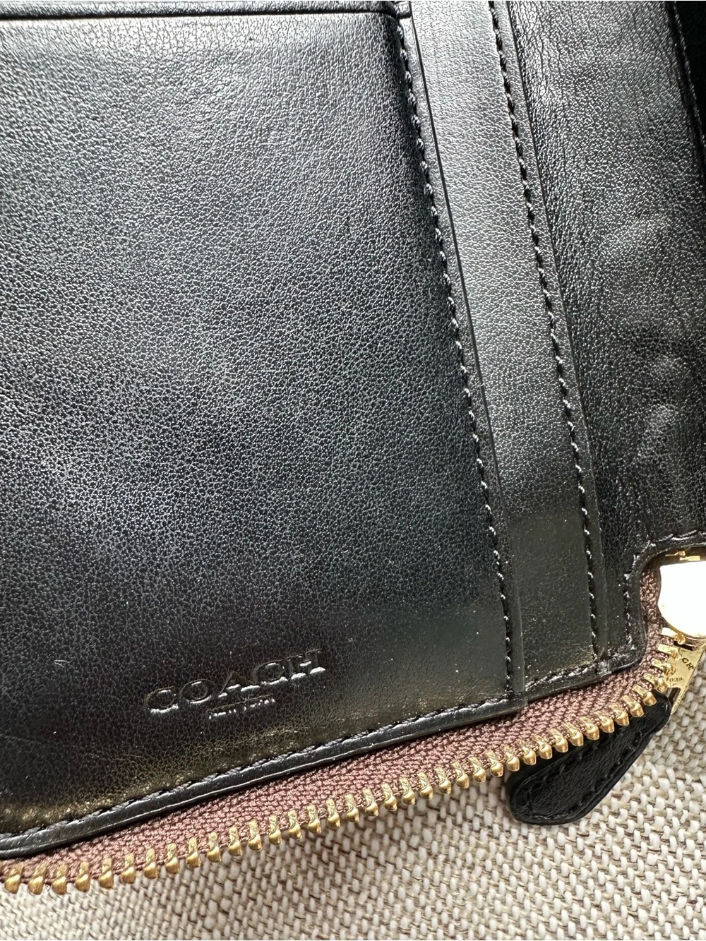 Coach Signature Zip Around Wallet - Picture 4 of 4